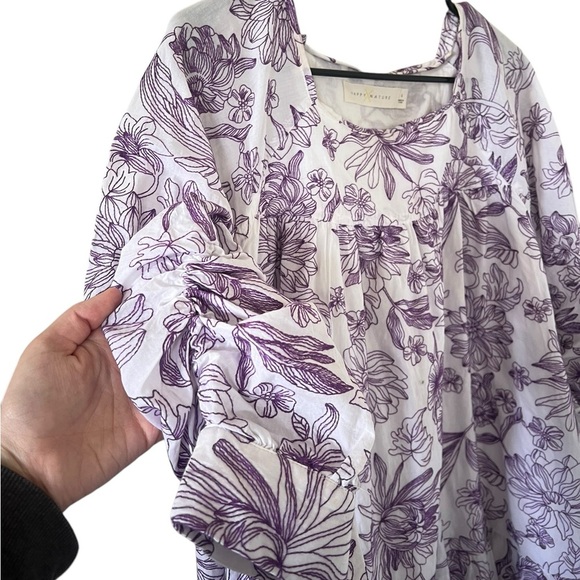 Happy X Nature Poplin Cottagecore Purple Floral Dress - Picture 6 of 8